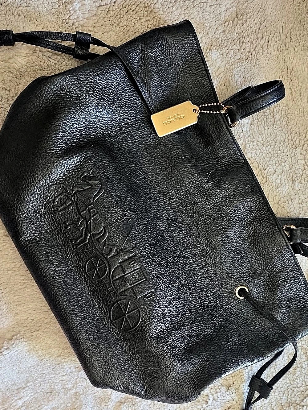 Coach Andy Tote with Horse and Carriage Black